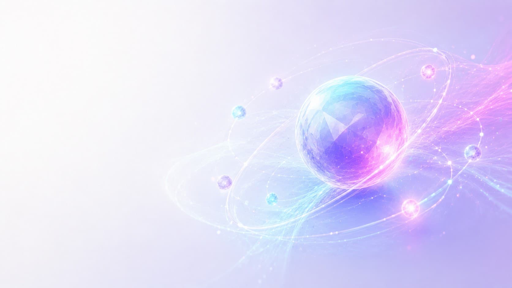 Illustration Arborys IA : agents IA pour l'entreprise — visuel abstrait, palette signature cyan/violet/magenta